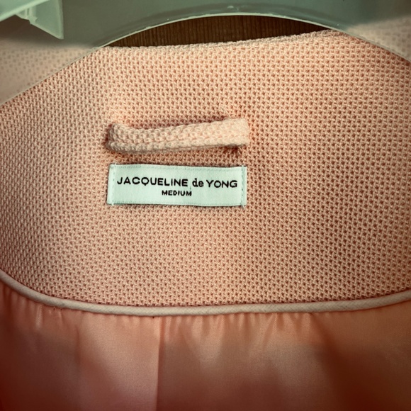 Jacqueline de Yong Lined Coatigan Long Collarless Jacket Apricot Pink Size M - Picture 5 of 15